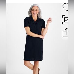 Style & Co. Black Collar Polo Shirt Dress